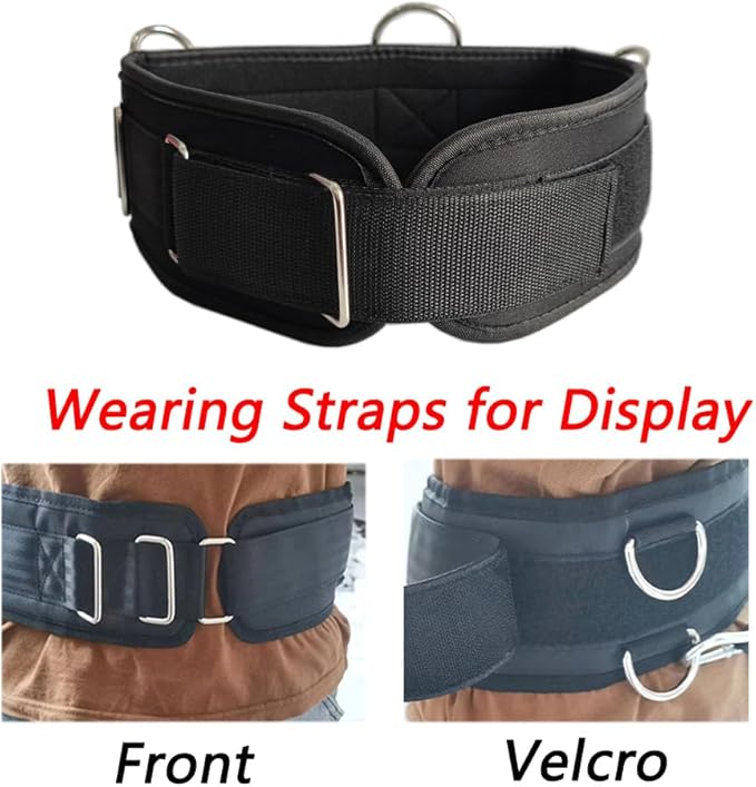 Fitness Resistance Belt Multi Functional Fitness Belt with 5 Rings for Weight Training and Resistance Training of Load Carrying Pull Up Belt Squat