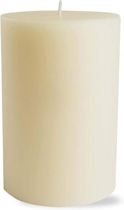 tag Chapel 4X6 Ivory Pillar Paraffin Wax Candle Unscented Drip-Free Long Burning 130 Hours for Home Decor Wedding Parties 4x6 Ivory