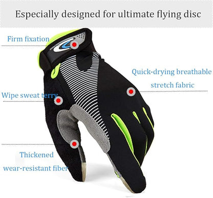 Ultimate Flying disc Gloves Ultimate Grip and Disc Gloves Breathable Non-Slip Sport Cycling Golf Glove, Improve Throws & Catches 1 Pair