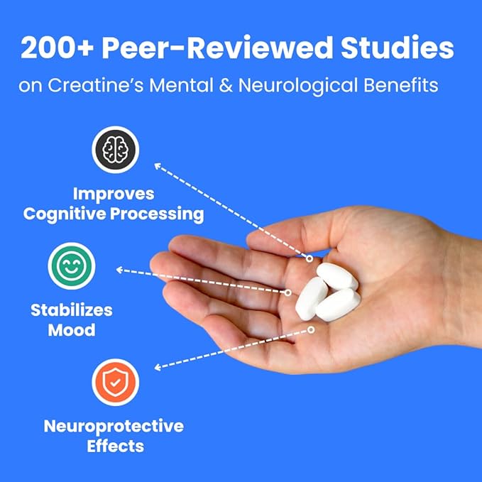 Crazy Muscle Creatine Pills, 5g 3X Pure Creatine Monohydrate, Pre Workout Bulk Muscle Mass Gainer, High Absorption Easy to Take ThreeAtine 3 Type Optimum Performance for Lean Growth, 90 Tablets