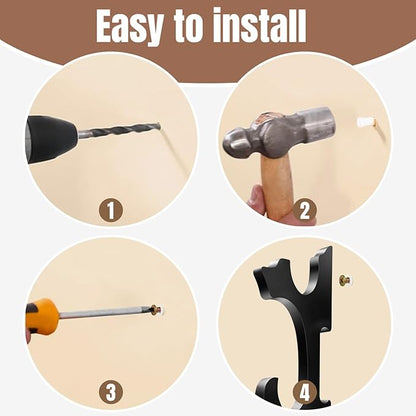 Eforlife 2/Set Sword Hook Wall Mount Samurai Sword Hanger Display Holder Adjustable for Katana Wakizashi Tanto Genji Sword Weapon Rack
