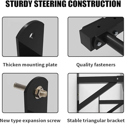 Wall Mounted Pull up Bar Multifunctional Chin up Bar Strength Training Pull-up Bar for Indoor Home Gym Fitness, Supports to 440 Lbs…