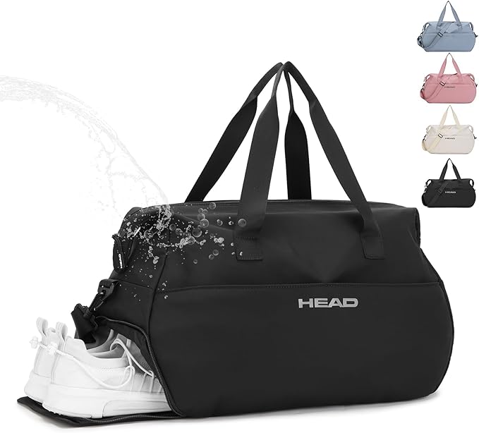 HEAD 32L Carry On Women Gym Duffel Bag with Shoes Compartment, Lightweight Crossbody Women Sport Bag for Men & Women, Workout Tote Bag Handbag for Business/Fitness/Yoga/Weekender Overnight
