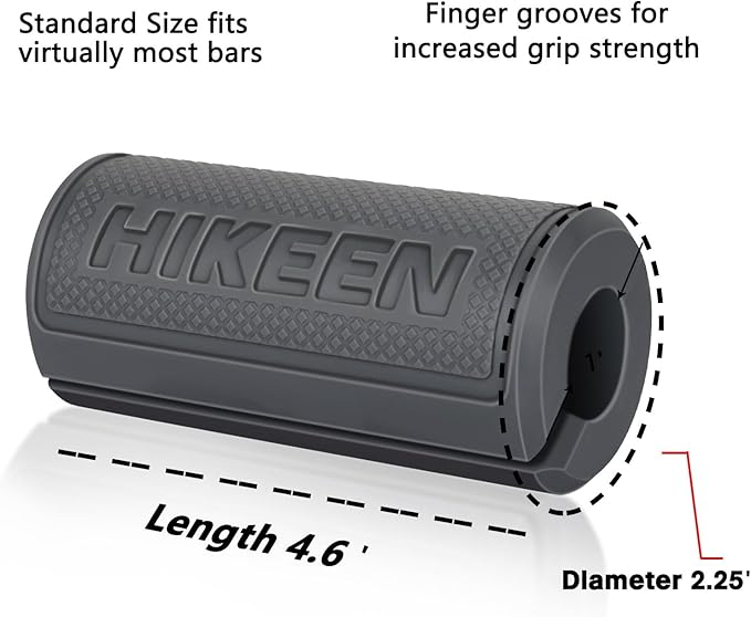 Hikeen Thick Bar Dumbbell Grips,Non Slip Hard Rubber Barbell Grips,Grips for Weight Lifting, Muscle Building-1.77", 2", 2.25" & 2.75" Outer Diameter