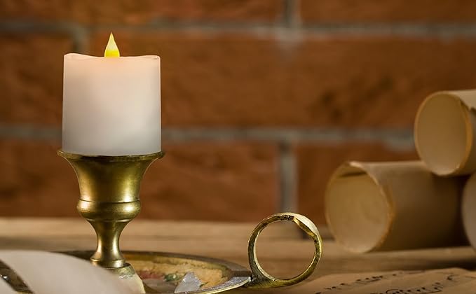 3x3 Flickering Flameless Candles Set of 1,3 inch Real Wax LED 600 Hours Battery Candles with Timer Remote,Control for Day Wedding Party Holiday Indoor,White