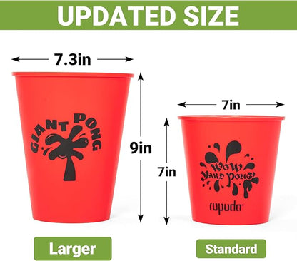 ropoda Giant Yard Pong,Yard Games with Durable Buckets and Balls - Choose Red Large, XL, or Green - Glow in The Dark, Outdoor Game with Carry Bag for The Beach,Lawn, Great Gift Choice for Families