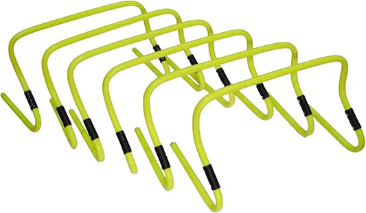GSi Dual Height Agility Hurdle Pack of 6 – Adjustable 6" & 12" Training Hurdles for Sports, Fitness, and Agility Drills – Durable PVC Yellow Speed Hurdles for Soccer, Track, and Football Training