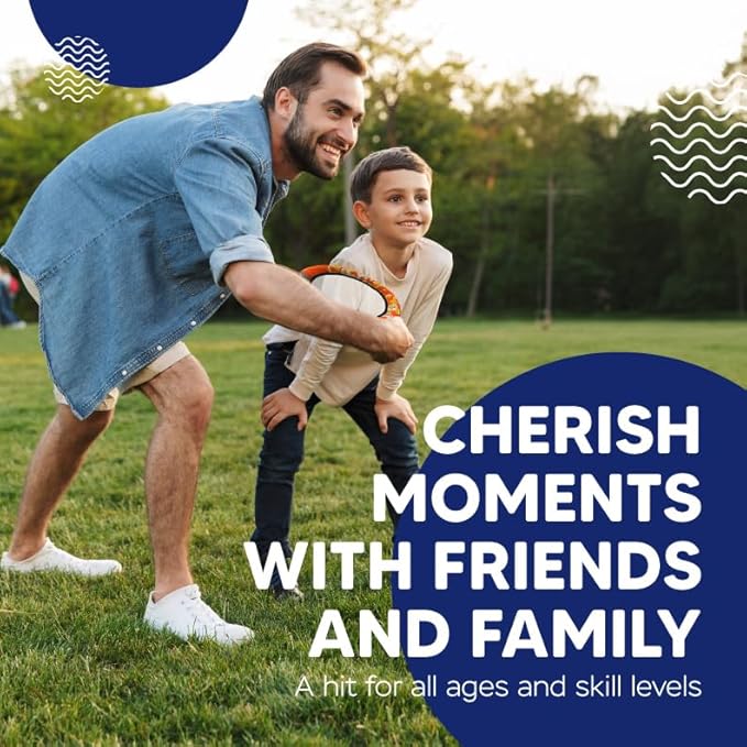 Sunlite Sports Bongo Discs, Ball Paddle Game, Ball Throwing Outdoor Games for Beach, Lawn, Backyard, Camping, Fun Beach Sports Toys, Set of 2