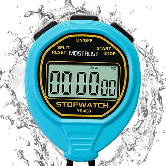 Digital Simple Stopwatch, 1/30 Lap Basic Stopwatch, No Bells, No Clock, No Alarm, Silent, Child