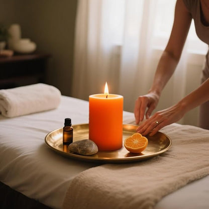 6 Packs 2.75x3.25 Inch Orange Pillar Candles, Unscented Dripless Non-Toxic Smokeless Fall Colored Autumn Cylinder Candles for Thanksgiving Home Dinner Table Decoration Emergency Power Outage