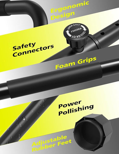 Dripex 1100lbs Adjustable Dip Bar Heavy Duty Steel Dip Station, Home Dip Stand with Two Safety Connectors, Parallel Bars Dip Equipment for Calisthenics, Strength Training