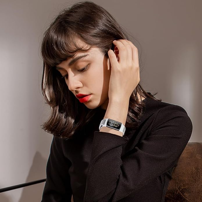 Sport Loop Nylon Watch Bands Compatible with Fitbit Charge 6/5, Adjustable Breathable Replacement Soft Nylon Loop Wristband for Women/Men