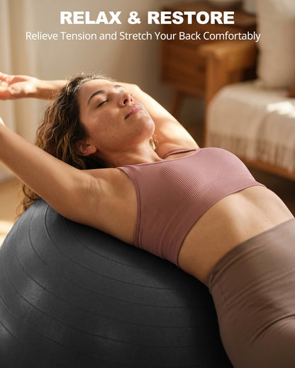 Trideer Extra Thick Yoga Ball Exercise Ball, 5 Sizes Ball Chair, Heavy Duty Swiss Ball for Balance