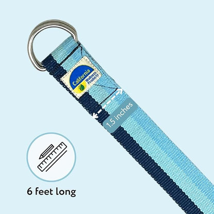 California Yoga Strap | Yoga Belt with Safe Adjustable D-Ring Buckle for Pilates | Stretching Strap | Exercise Bands | Physical Therapy | Improves Sitting Posture