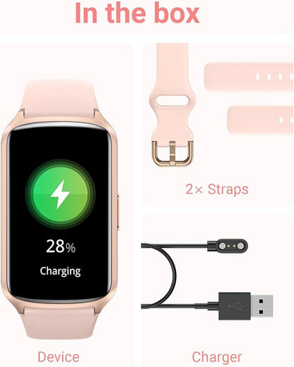 Health Fitness Tracker with 24/7 Heart Rate, Blood Oxygen, Blood Pressure, Sleep Tracker, 5ATM Waterproof Activity Trackers with Step Tracker, Pedometer (S & L Bands Included)