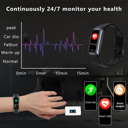 Fitness Tracker with 24/7 Heart Rate Blood Oxygen Sleep Monitor,Activity Tracker with 1.1" AMOLED