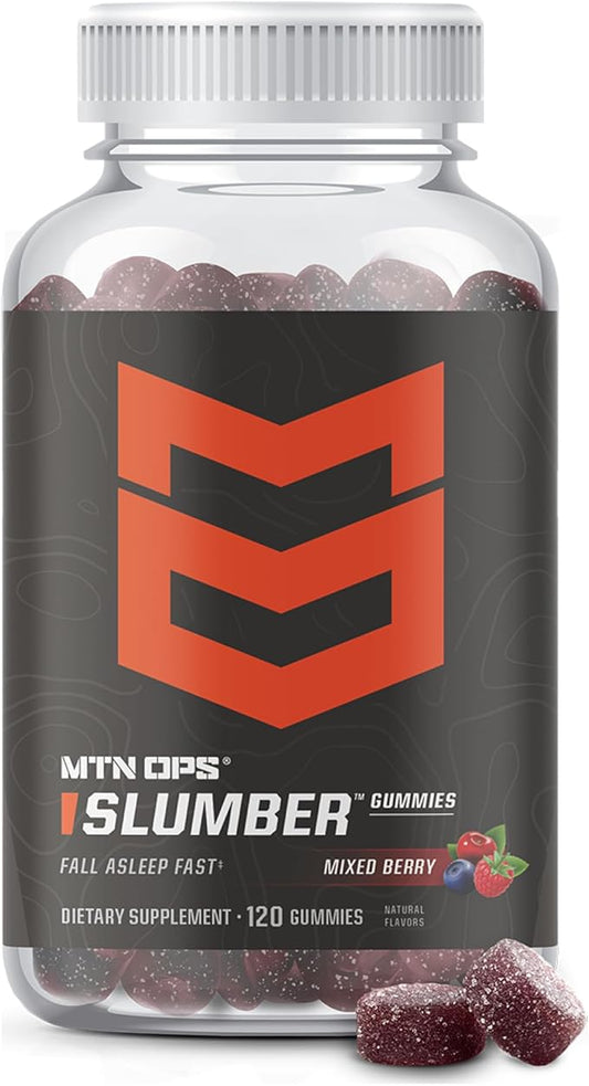 MTN OPS Slumber Sleep Gummies ??60 Servings, Tart Cherry 1000mg, Melatonin 2.5mg, Chamomile
