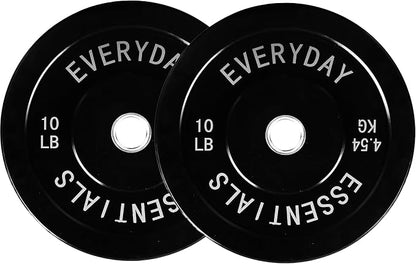 2-Inch Olympic Bumper Plates, Perfect Weight Plates for Weightlifting and Strength Training, Multiple Weights Available