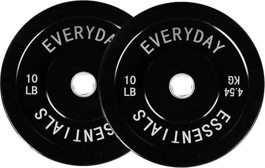 2-Inch Olympic Bumper Plates, Perfect Weight Plates for Weightlifting and Strength Training, Multiple Weights Available