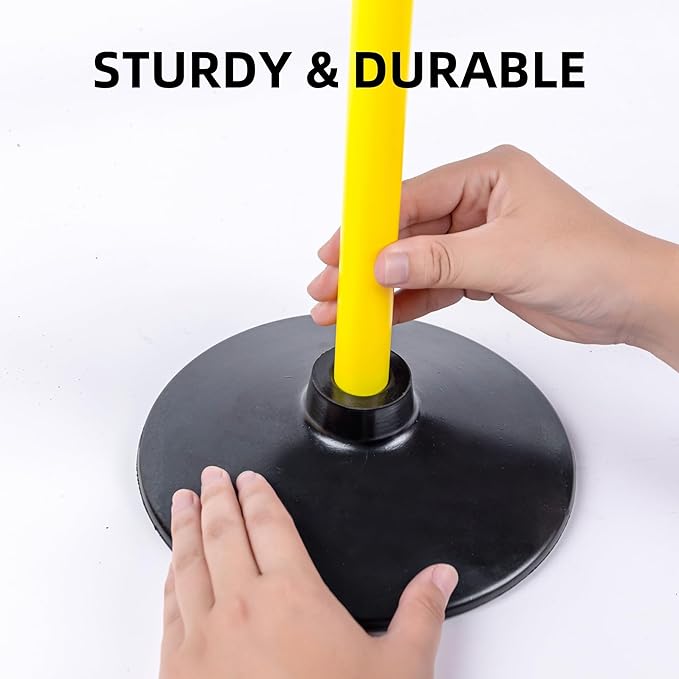 5 FT Agility Training Poles for Soccer/Dog/Horse,Adjustable Football Basketball Speed and Agility Training Equipment,Set of 4 with Round Rubber Base