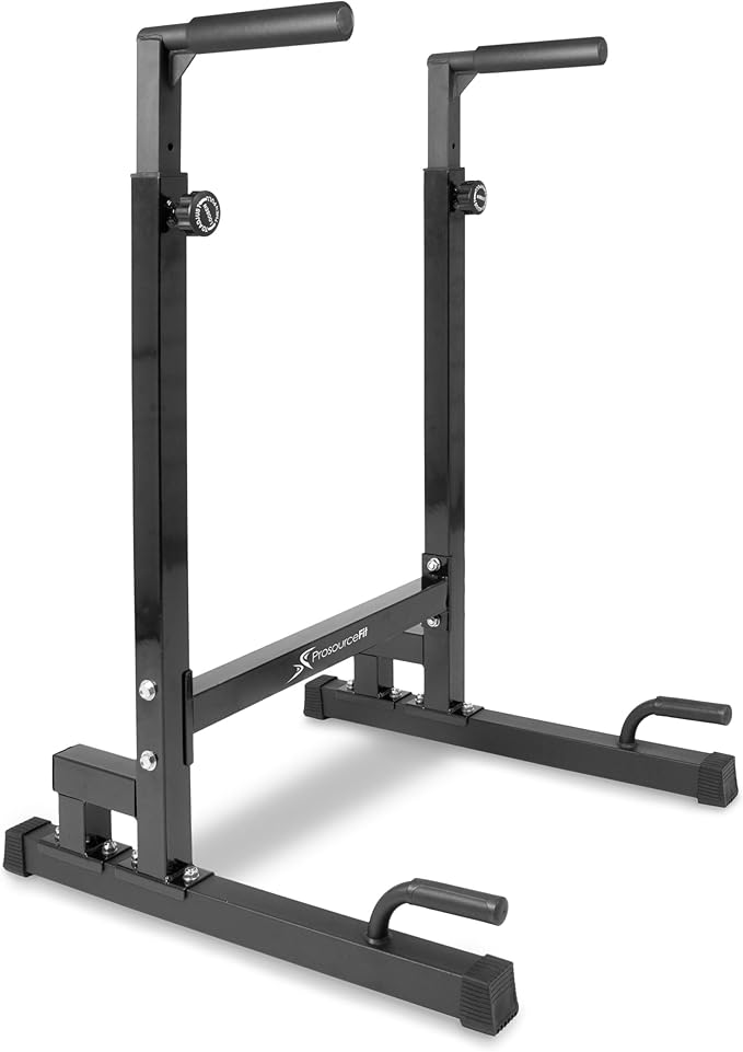 ProsourceFit Power Dip Station Adjustable Height Upper Body Equipment for Home Gym