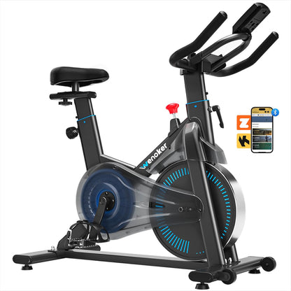 Exercise Bike, Wenoker Magnetic Stationary Bike for Home App Sync Indoor Bike with Adjustable Seat