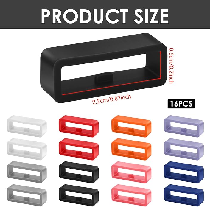 16 Pack Smart Watch Band Fixing Rings, Silicone Magic Band Holder Locks Clips Strap Holder Watch Strap Replacement Accessories (Multi-Color)