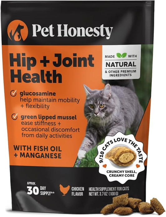 Cat Hip & Joint Health Crunchy & Creamy Chews - Cat Joint Support Supplement with Glucosamine
