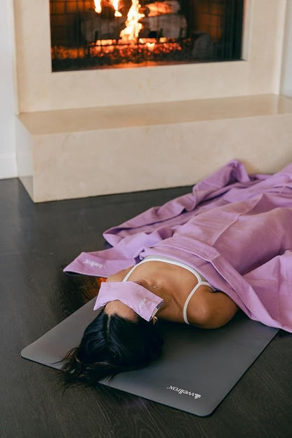 Weighted Eye Pillow - Flaxseeds & Lavender Eye Pillow Weighted for Restorative Yoga, Meditation & Stress Relief (Green, Scented)