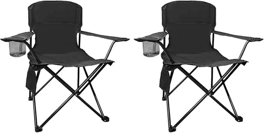 Folding Camping Chair, 225lb Capacity, Includes Cup Holder & Side Storage Bag, 5.5lbs Portable for