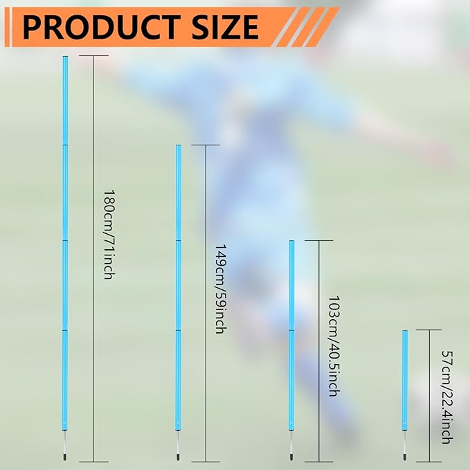 Soccer Agility Poles Set with Agility Ladder Soccer Cones Jump Rope Adjustable Detachable Soccer Agility Training Equipment for Speed Training