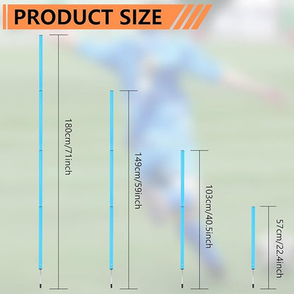 Soccer Agility Poles Set with Agility Ladder Soccer Cones Jump Rope Adjustable Detachable Soccer Agility Training Equipment for Speed Training