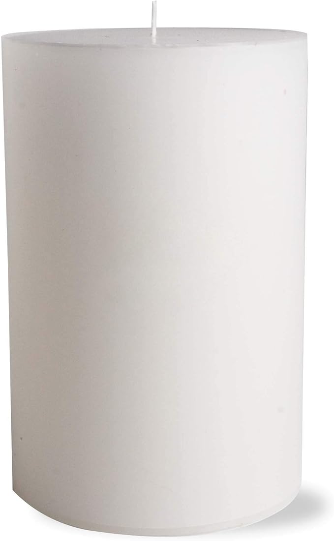 TAG Chapel 4X6 White Pillar Paraffin Wax Candle Unscented Drip-Free Long Burning 130 Hours for Home Decor Wedding Parties 4x6 White