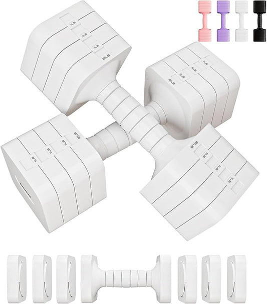 Adjustable Dumbbell Set for Women Men 16LB 20LB Hand Weights Dumbbells Sets Woman Exercise Fitness dumbbell Adjust dumbbells set of 2 for Home Gym Workout Strength Training Equipments