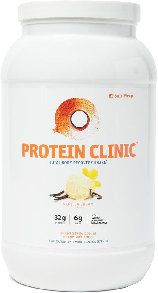 SaltWrap Protein Clinic - Total Body Recovery Shake with Collagen Peptides, HMB, Tart Cherry