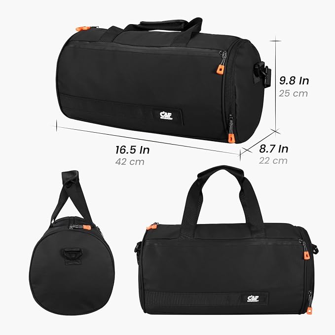 C&F BOGMOST Small Travel Duffel Bag,Compact Sports Small Gym Bag with Shoes Compartment,Lightweight Duffel Bag for Men & Women,Personal Item Travel Bag Weekender Bags for Travel Sports Gym -Black