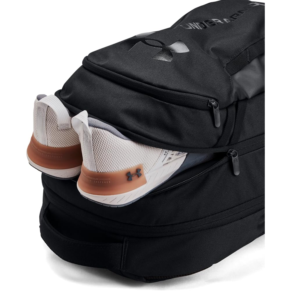 Under Armour Unisex-Adult Hustle 6.0 Backpack, (003) Black/Black/Black, One Size Fits Most