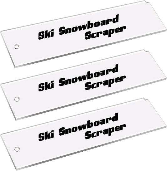 Snowboard Wax Plastic Scraper- Ski Wax Scraper- Ski Snowboard Plastic Scraper for Removing The Extra Cooled Wax (9 x 2.2 Inch)
