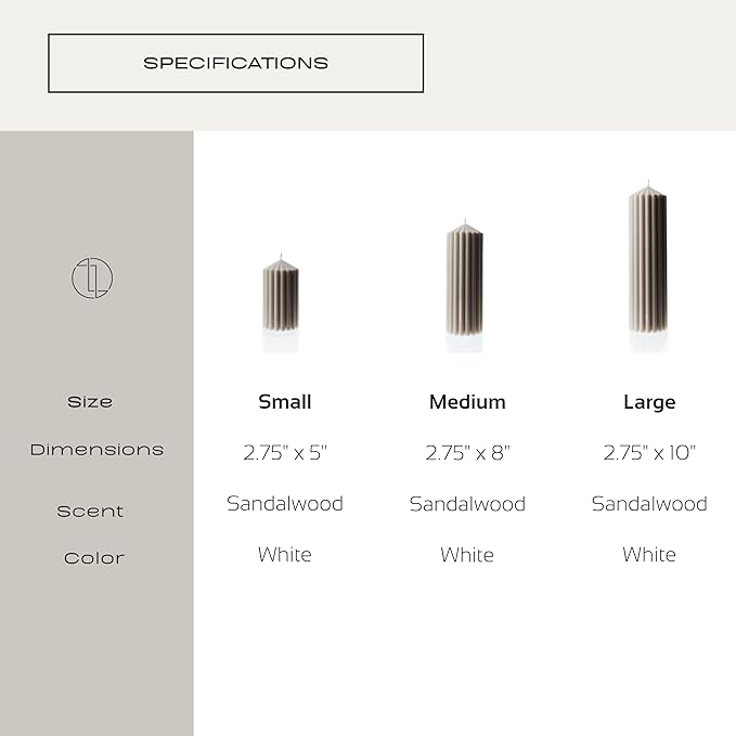 LAWA Ribbed Peak Pillar Candle - Large Beautiful Handmade Pillar Scented Soy Wax Candle Elegant Bubble Aesthetic Candle Housewarming Gift Home Room Shelf Decor Idea White (Set of 3, White)