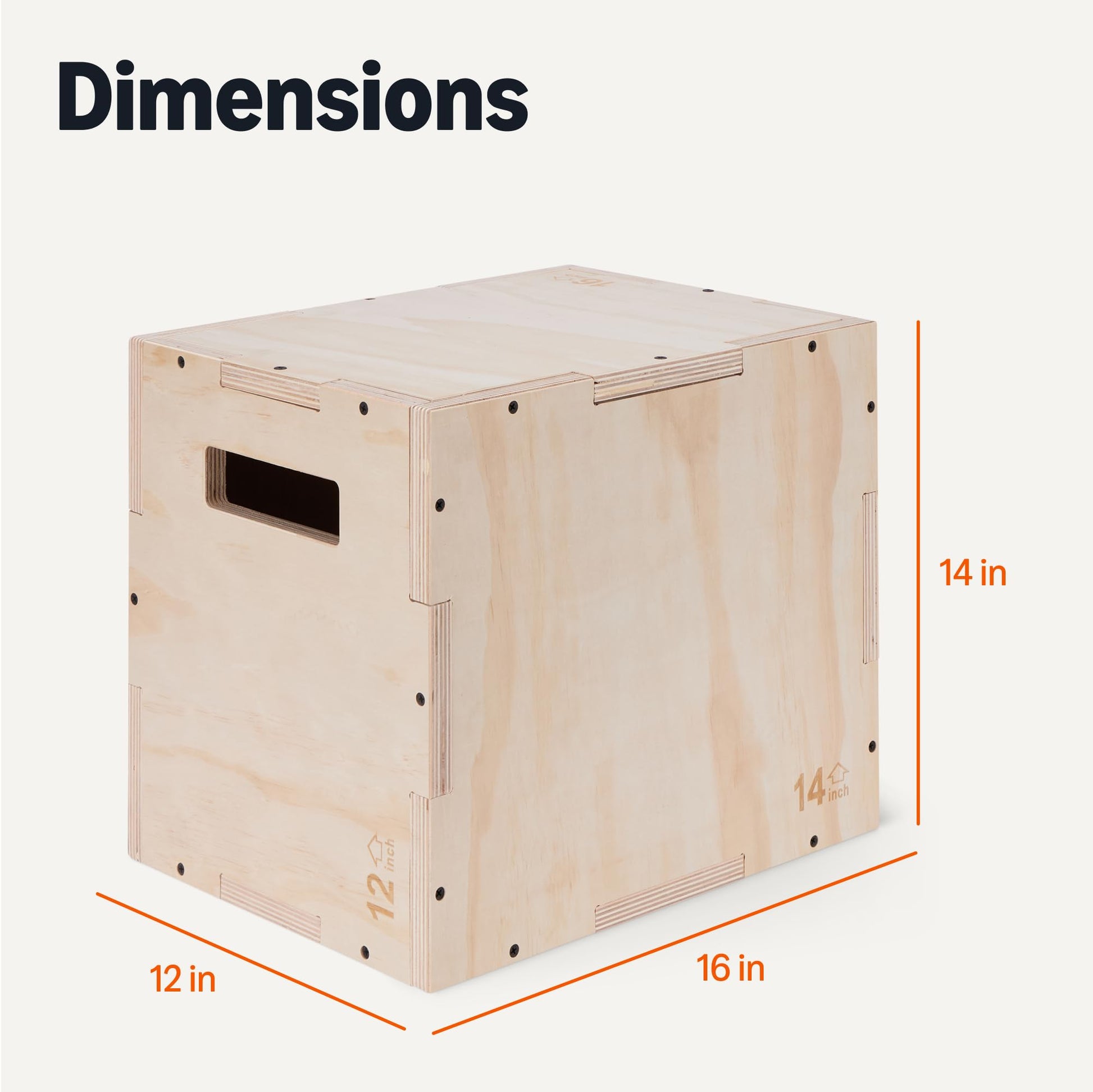 Amazon Basics 3-in-1 Wooden Plyo Box, Non-Slip Plyometric Jump Box with Three Heights for Home Gym