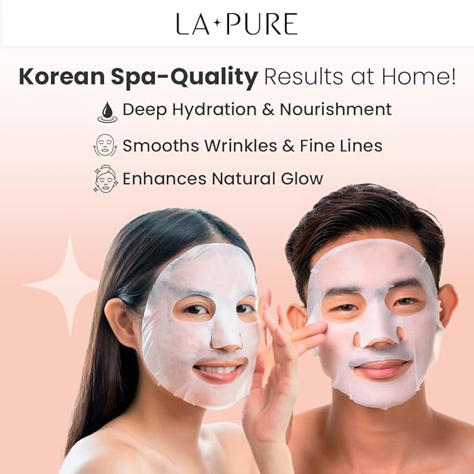 Snail Mucin Mask ??10ct Korean Sheet Mask Pack for Signs of Aging, Aid Skin Repair & Hydration ??Pure Snail Mask for Face with Collagen & Hyaluronic Acid ??Cruelty-Free Hydrating Sheet Mask