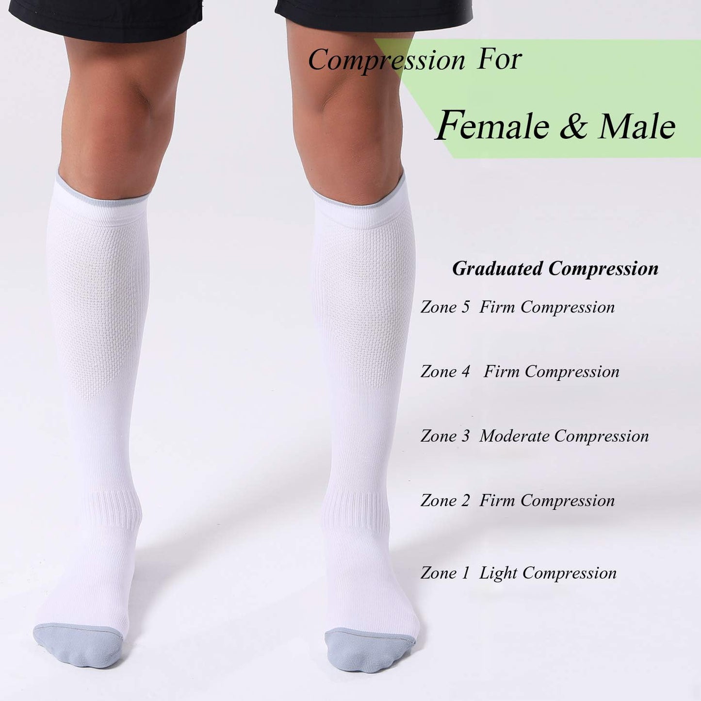 FITRELL 3 Pairs Compression Socks for Women and Men 20-30mmHg- Circulation and Muscle Support Socks