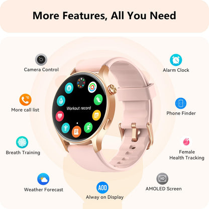 Smart Watch for Women, Answer/Make Call, 1.32'' AMOLED Ultra-Clear Screen
