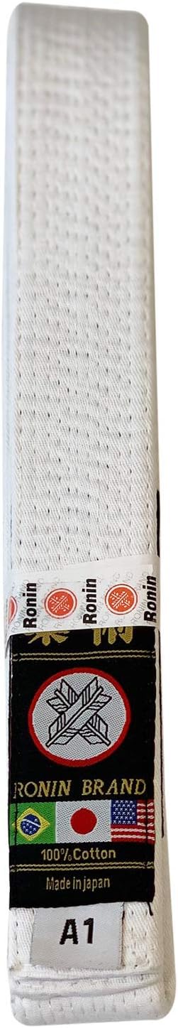 Ronin Brand - Japan Made Deluxe Jiujitsu BJJ Gi Belt - 1.75” wide-12 Row Stitching