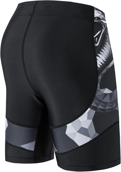 HUGE SPORTS Men's Rash Guard Swim Shorts Compression Swimming Jammer Cool Dry Active Swimsuit Workout Shorts Sports Tights
