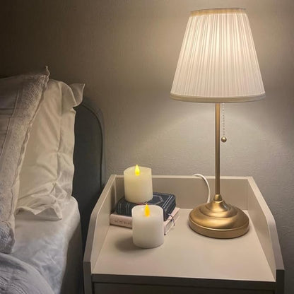 3x3 Flickering Flameless Candles Set of 2,3 inch Real Wax LED 600 Hours Battery Candles with Timer Remote,Control for Wedding Party Indoor, White