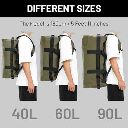 MIER Water Resistant Backpack Duffle Heavy Duty Convertible Duffle Bag with Backpack Straps for Gym, Sports, Travel