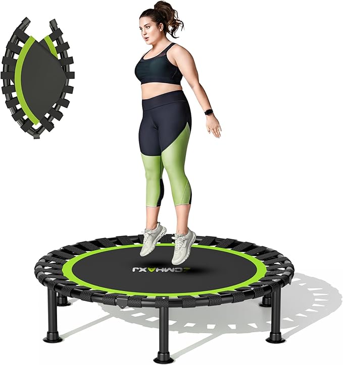 Foldable Mini Trampoline, 40"/48" Rebounder Trampoline for Adults & Kids, 440lbs Capacity Indoor Fitness Workout Exercise Equipment
