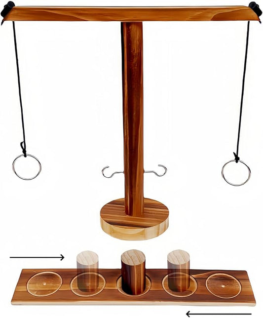 Ring Toss Games for Adults, Yard Games, Patio Decor, Outdoor Indoor Games, Wooden Hook and Ring