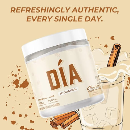 Primeval Labs Dia Hydration Electrolyte Powder | Vitamin C + Zinc, Taurine & Electrolytes | Low Sugar Daily Hydration Drink | 40 Serving Tubs | Horchata